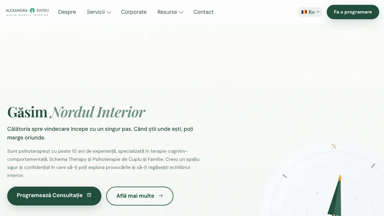 Screenshot of Psihoterapeut Alexandra Barbu