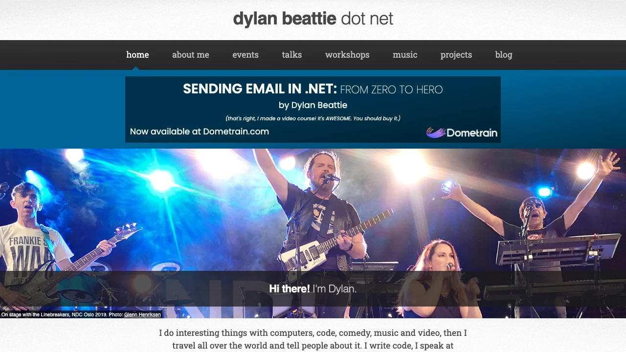 Screenshot of Dylan Beattie