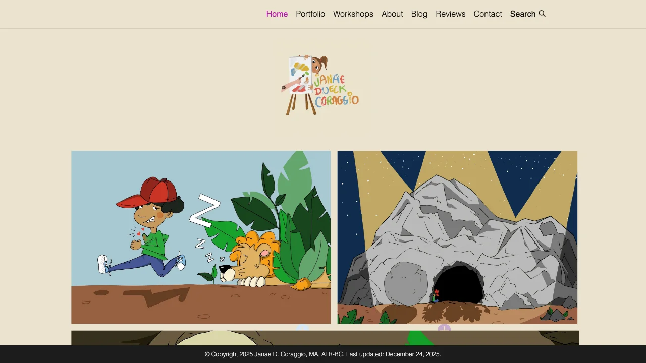 Screenshot of Janae D. Coraggio