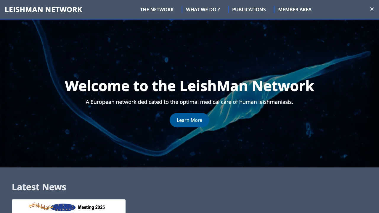 Screenshot of LeishMan Network