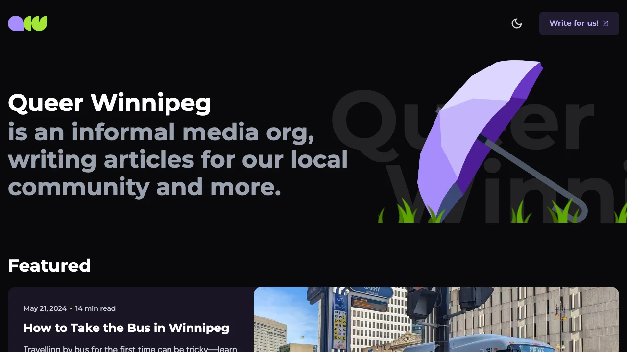 Screenshot of Queer Winnipeg