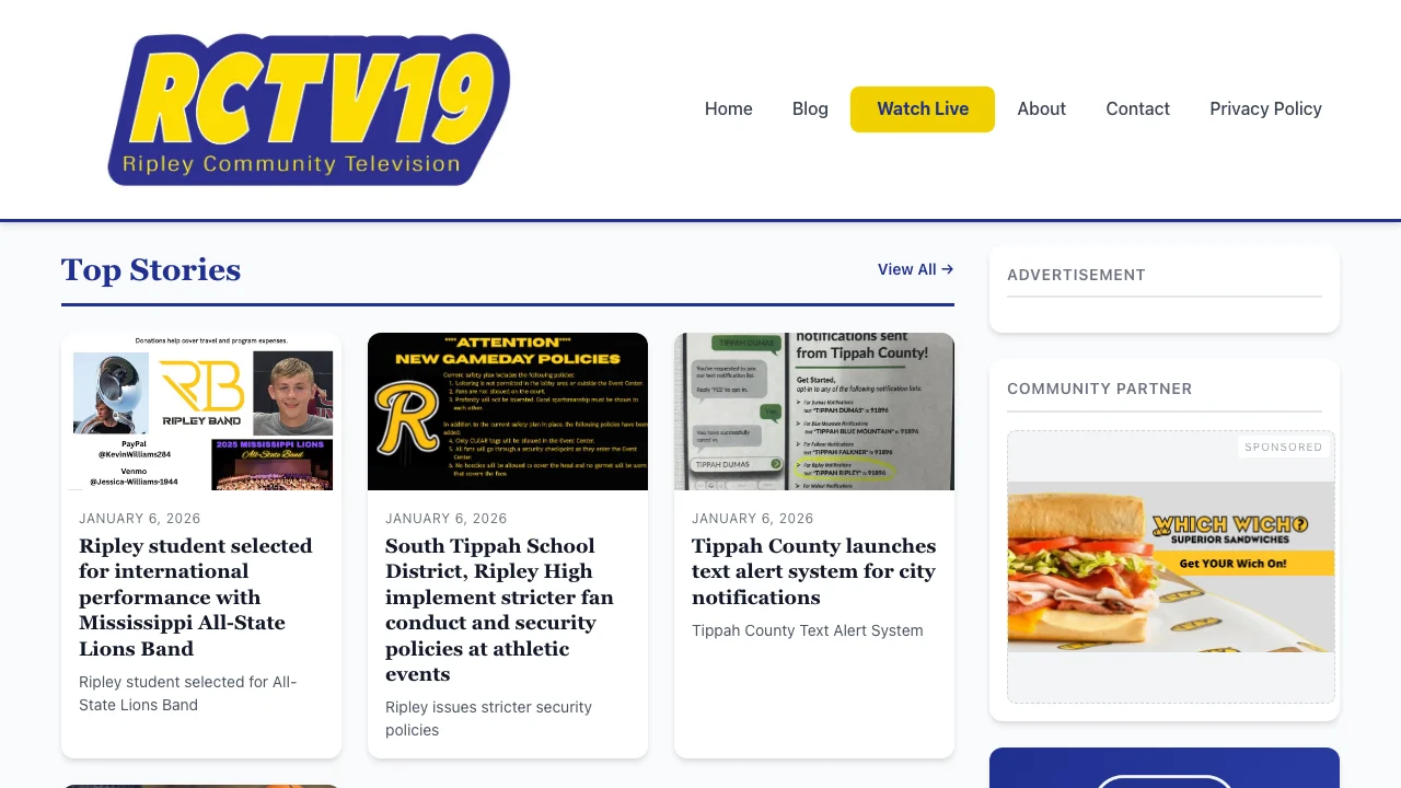 Screenshot of RCTV19