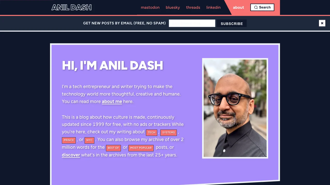 Screenshot of Anil Dash
