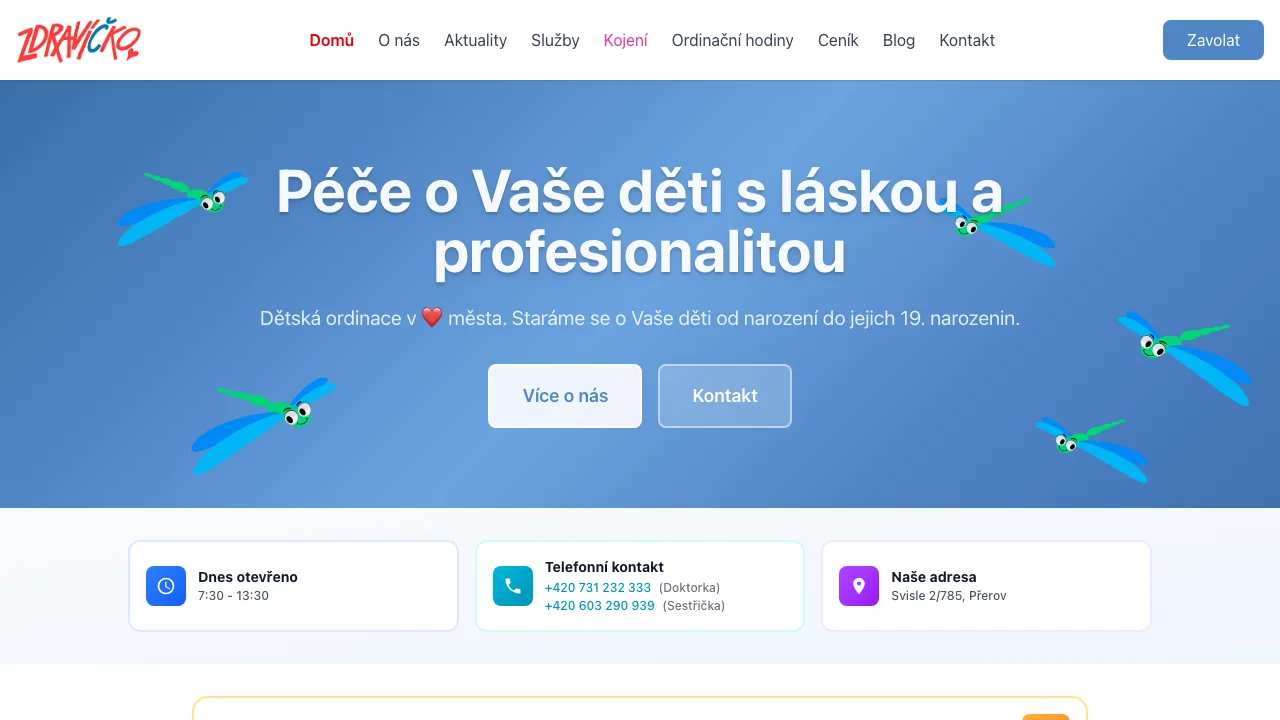 Screenshot of ZdravĂÄŤko - DÄ›tská ordinace